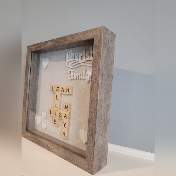 Customizable Family Name Scrabble Shadow Box Picture - Picture 2 of 2